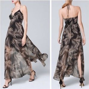 Brand new! Never worn!White House Black Market Palm-Print Maxi Dress size 14